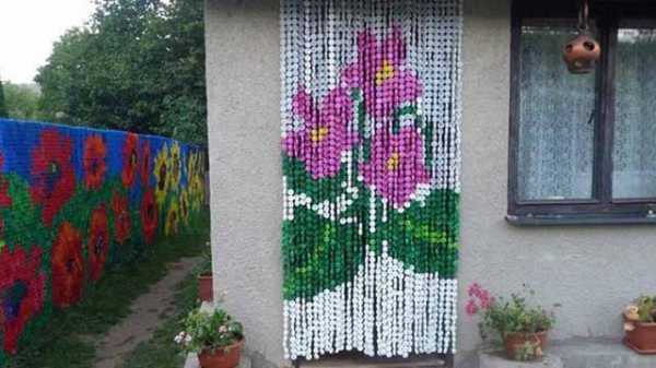 Идеи для дачи своими руками: Мозаика из пластиковых крышек. | сад огород | Постила